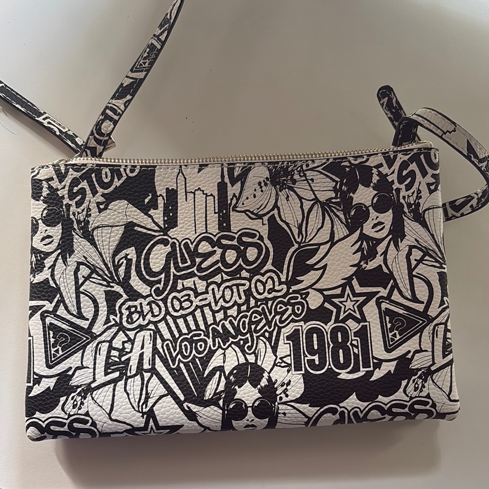 Guess Black and White Graphic Women's Bag